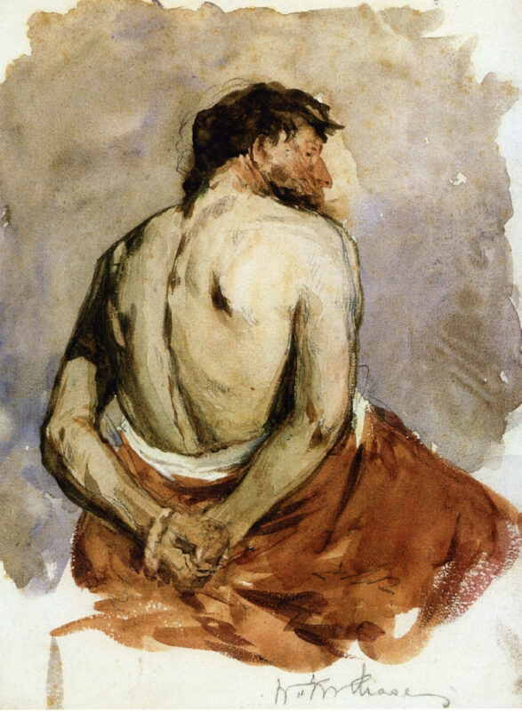 Back of a Male Figure (1885) - William Merritt Chase Tablo
