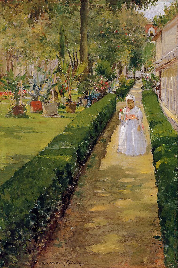 Child on a Garden Walk (1888) - William Merritt Chase Tablo