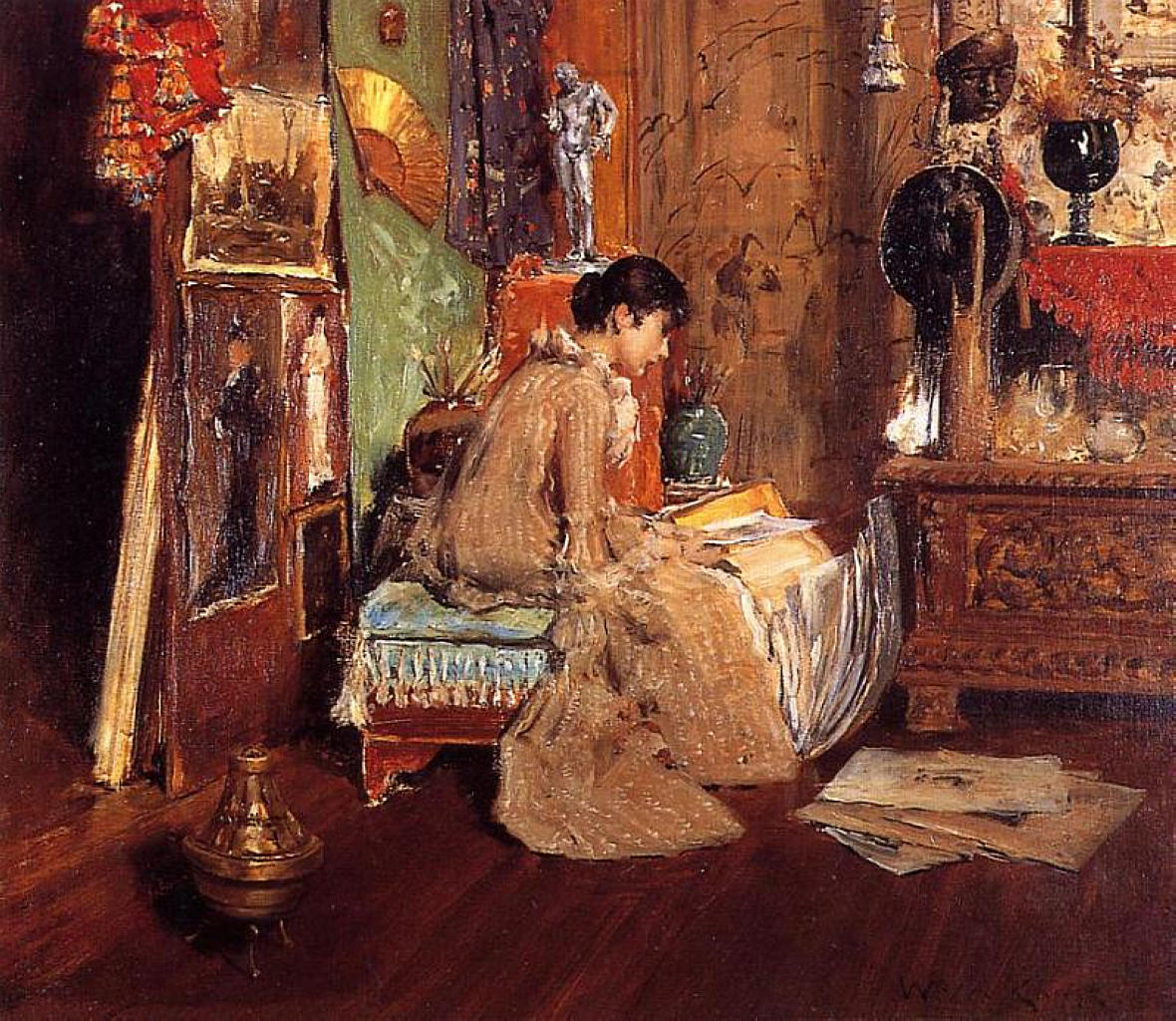 Connoisseur The Studio Corner (1882) - William Merritt Chase Tablo