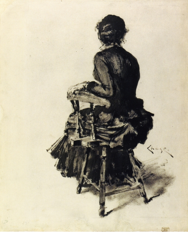 Figure Study (I) (1885) - William Merritt Chase Tablo
