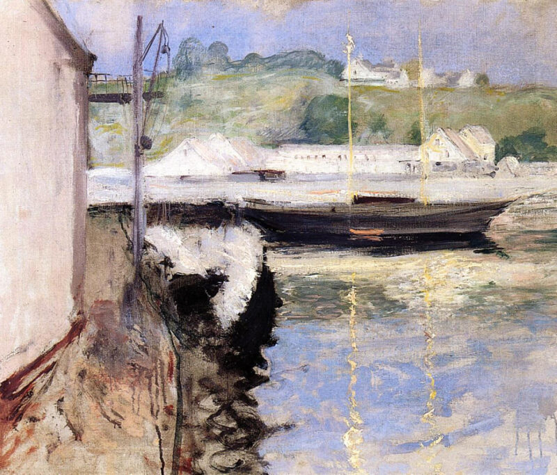 Fish Sheds and Schooner, Gloucester (1898) - William Merritt Chase Tablo