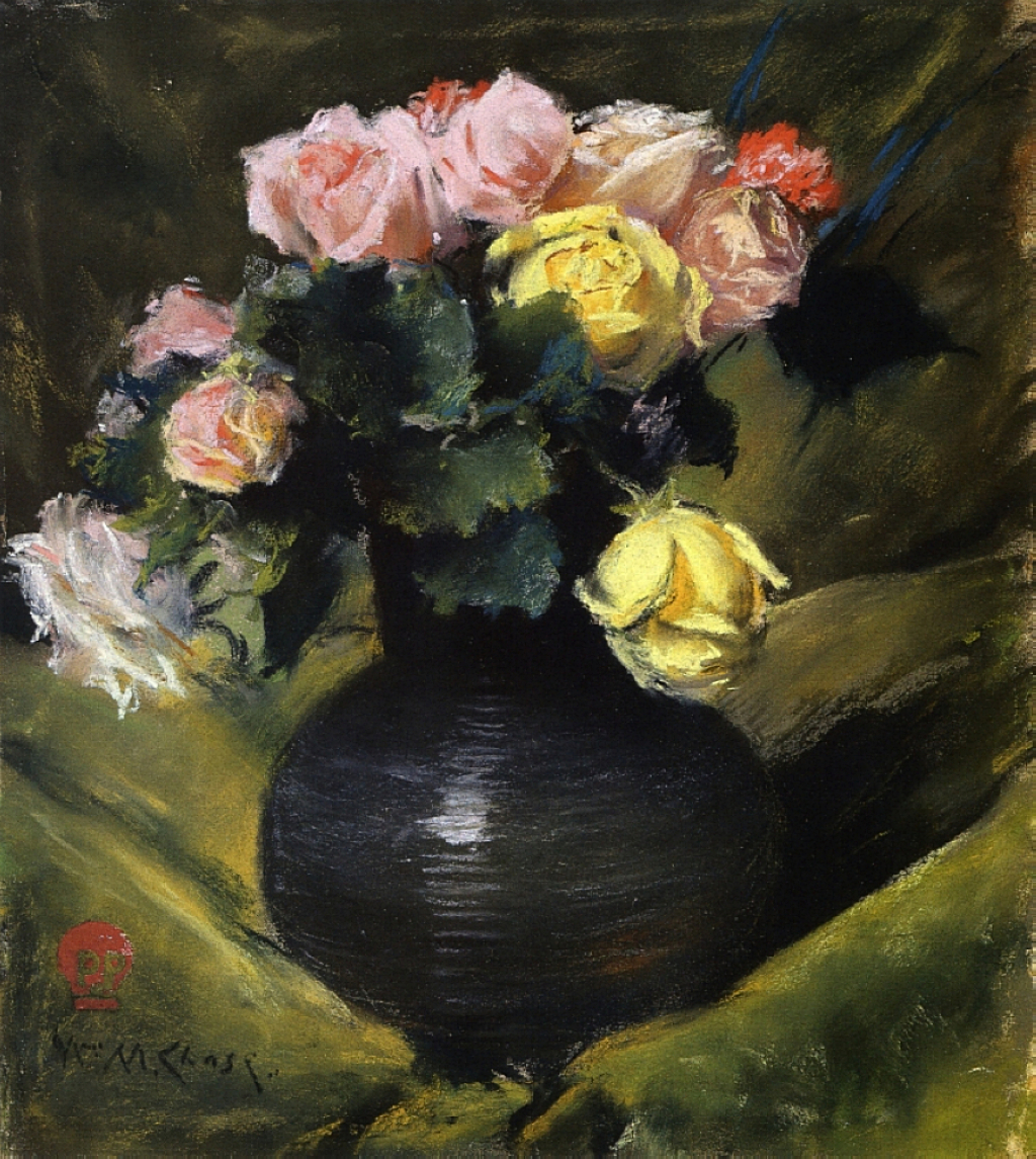 Flowers (aka Roses) (1884) - William Merritt Chase Tablo