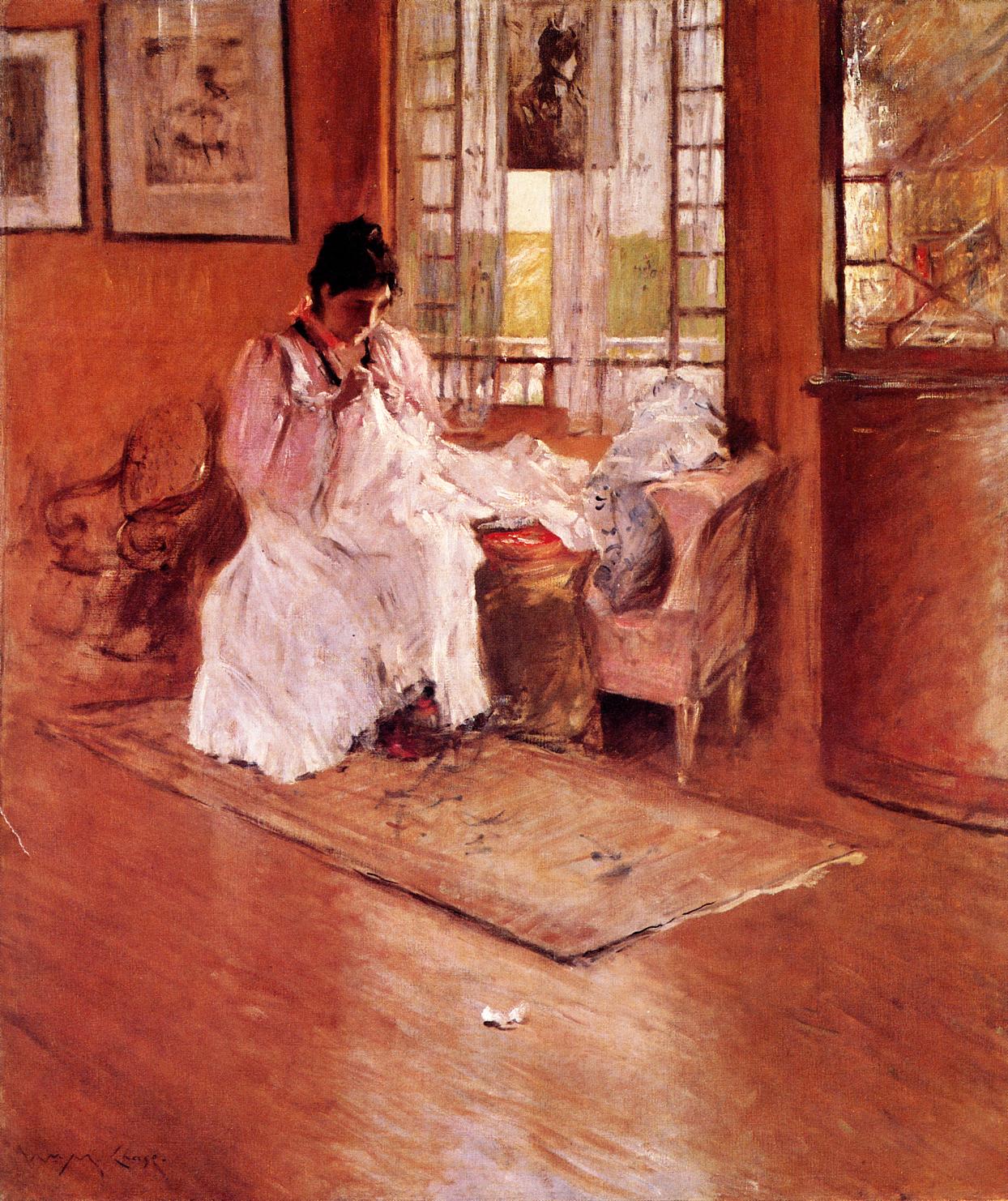 For the Little One, aka Hall at Shinnecock - William Merritt Chase Tablo