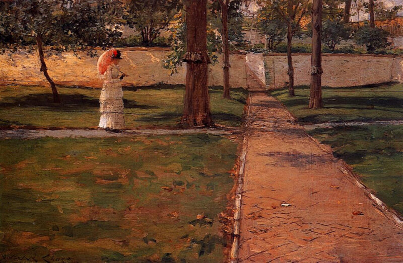 In Brooklyn Navy Yard (1887) - William Merritt Chase Tablo