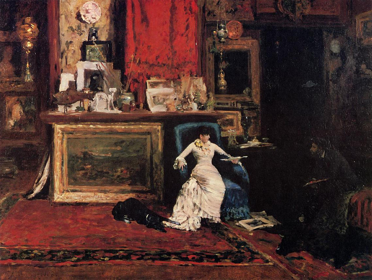 Interior of the Artist's Studio (aka The Tenth Street Studio) (1880) - William Merritt Chase Tablo