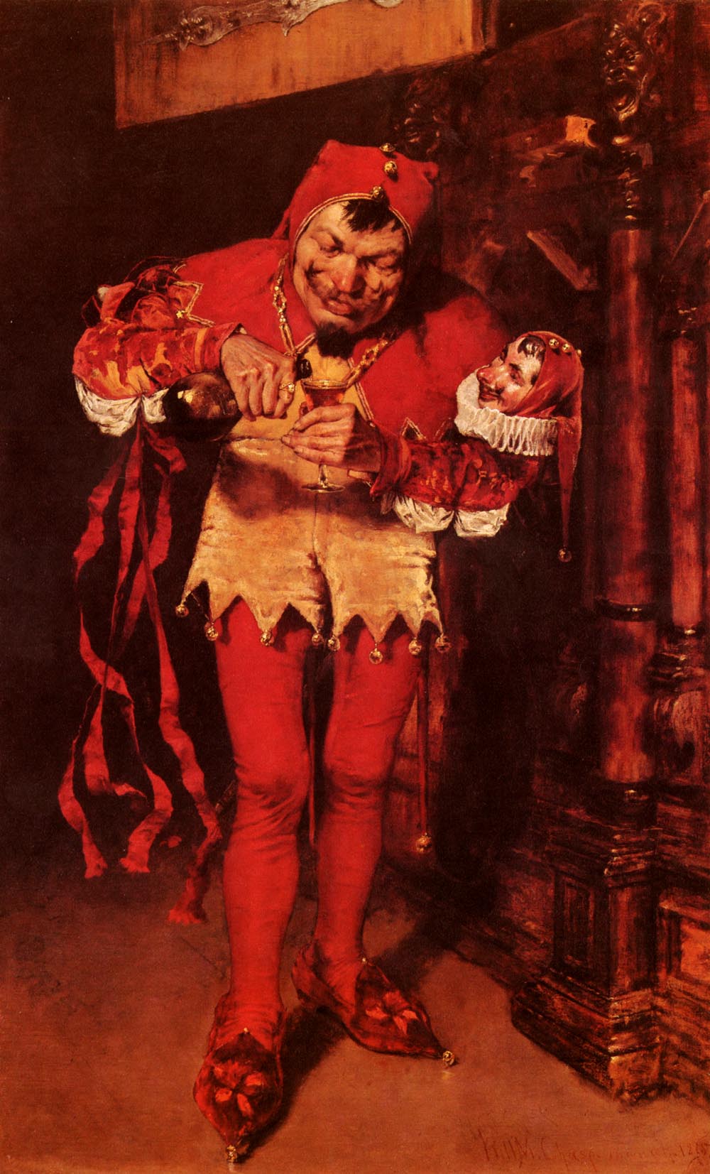 Keying Up, The Court Jester (1875) - William Merritt Chase Tablo
