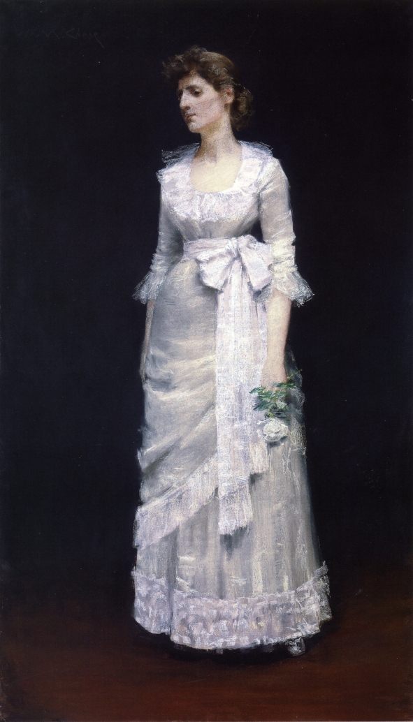 Lady in White Gown (1885) - William Merritt Chase Tablo