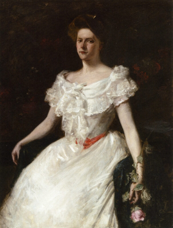 Lady with a Rose (1901) - William Merritt Chase Tablo