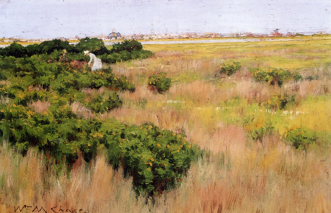 Landscape near Coney Island (1886) - William Merritt Chase Tablo