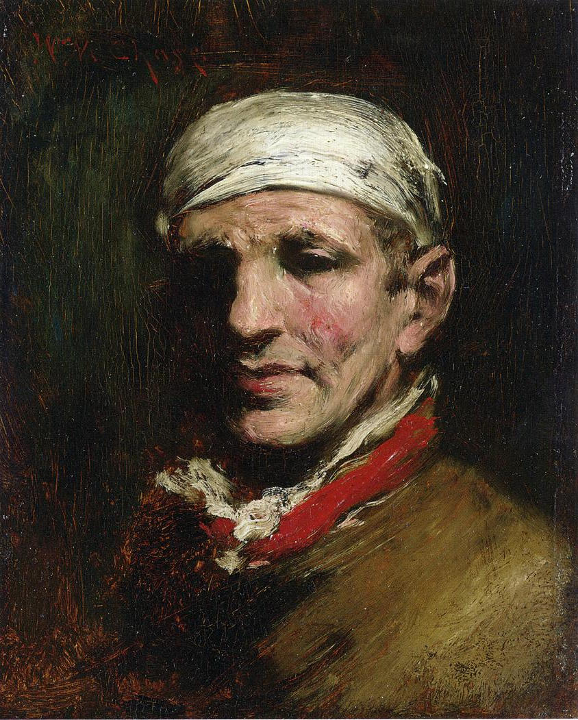 Man with Bandana (1872) - William Merritt Chase Tablo