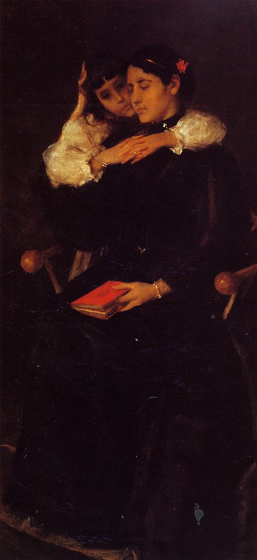 Mrs. Chase and Cosy (1895) - William Merritt Chase Tablo