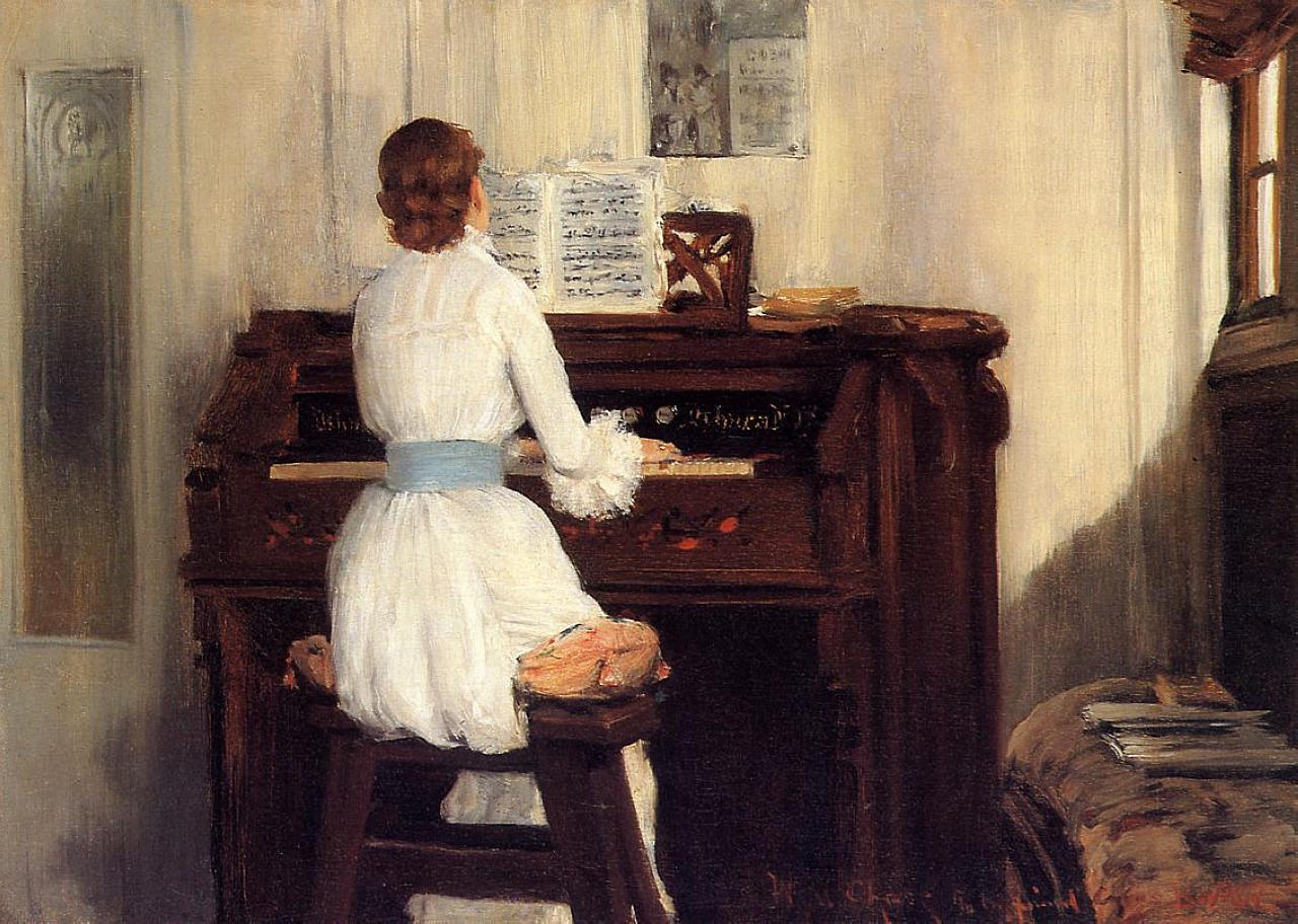 Mrs. Meigs at the Piano Organ (1883) - William Merritt Chase Tablo