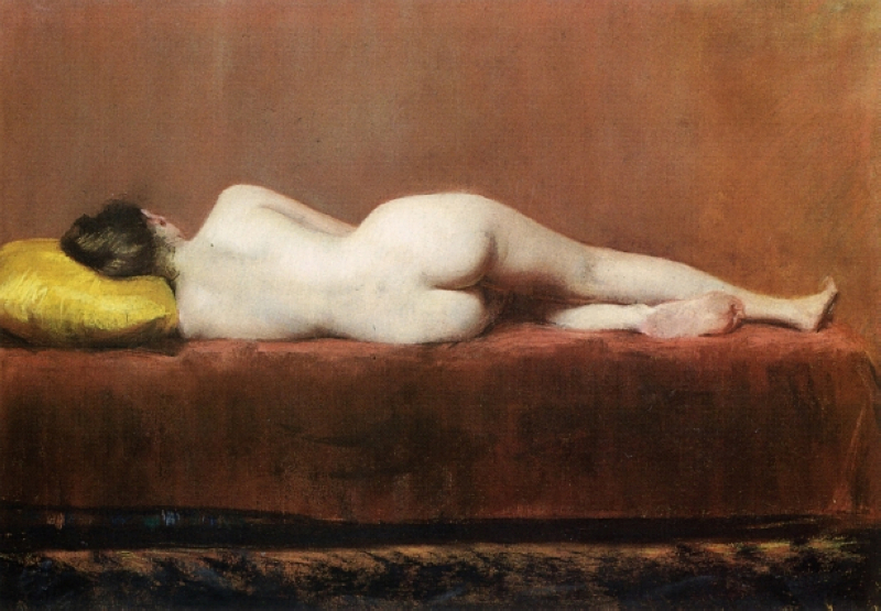 Nude Recumbent (1888) - William Merritt Chase Tablo