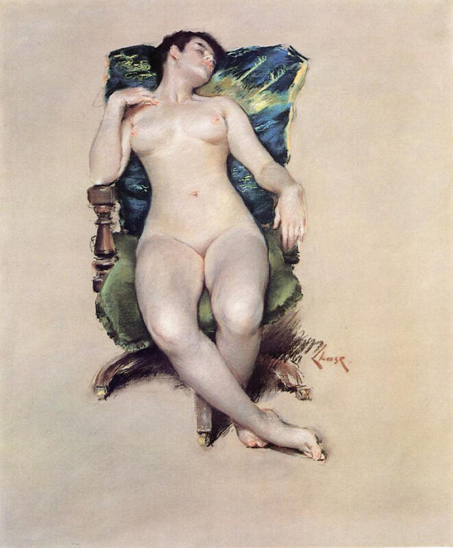 Nude Resting (1888) - William Merritt Chase Tablo
