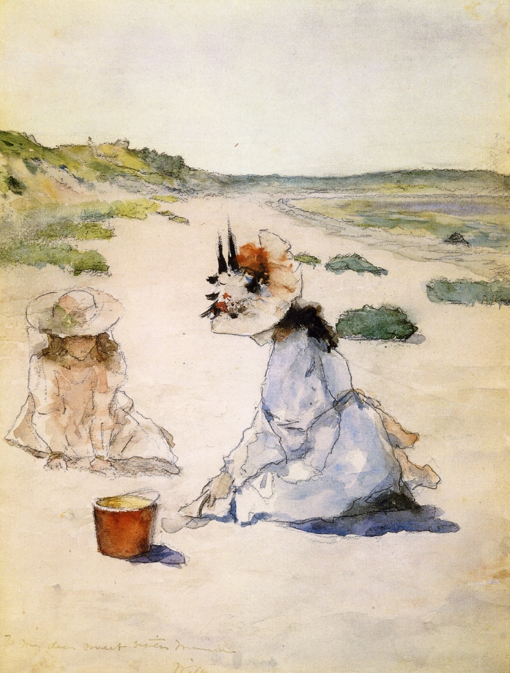 On the Beach, Shinnecock (1895) - William Merritt Chase Tablo
