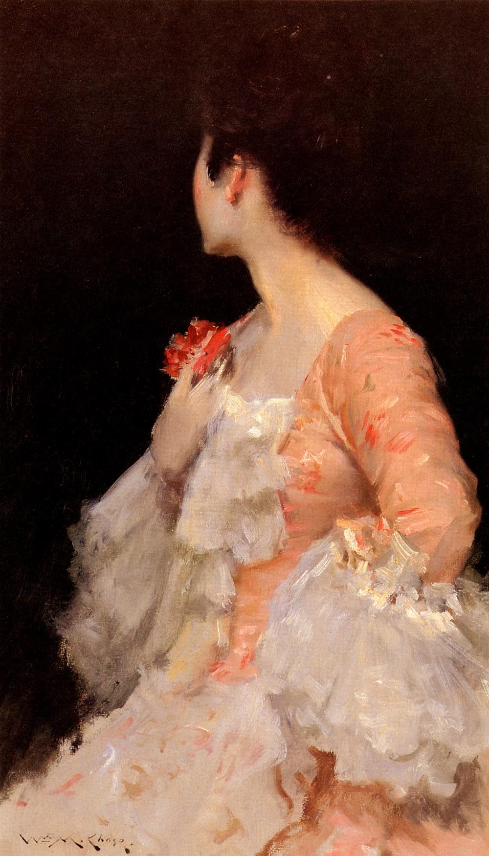 Portrait Of A Lady (1890) - William Merritt Chase Tablo