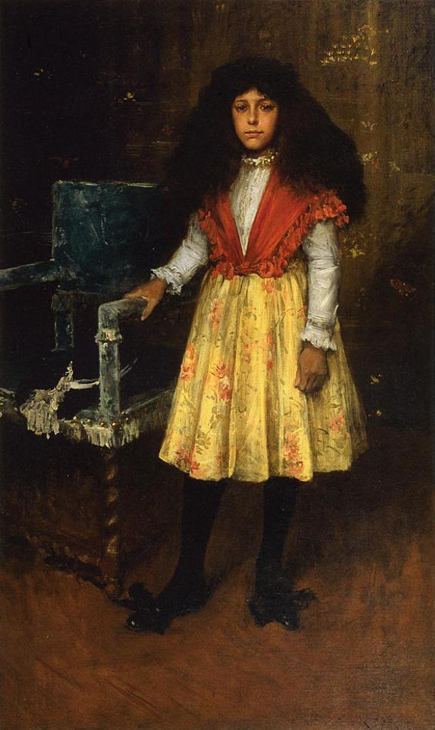 Portrait of Erla Howell (Little Miss H.) (1886) – William Merritt Chase Tablo