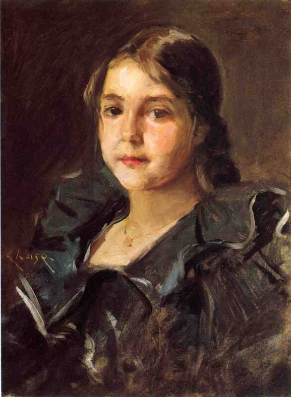 Portrait of Helen Velasquez Chase – William Merritt Chase Tablo