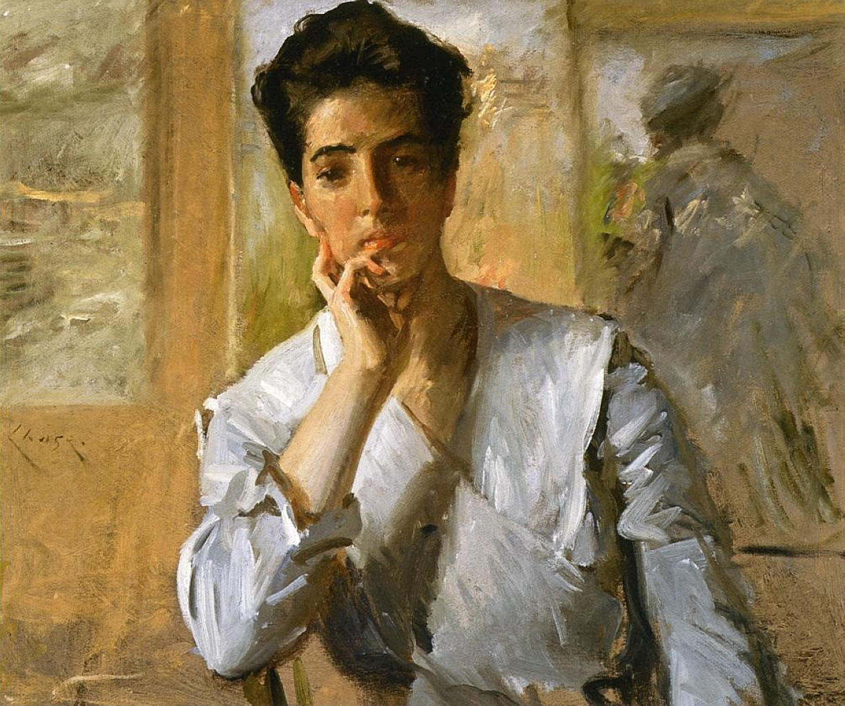 Portrait of Kate Freeman Clark (1902) - William Merritt Chase Tablo