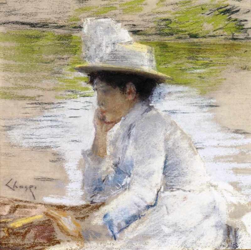 Portrait of Mrs. Chase (1886) - William Merritt Chase Tablo
