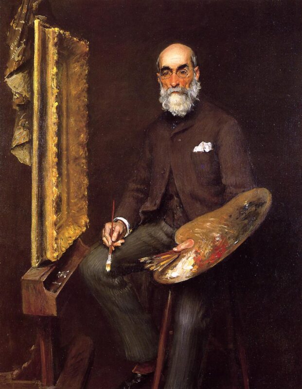 Portrait of Worthington Whittredge (1890) - William Merritt Chase Tablo
