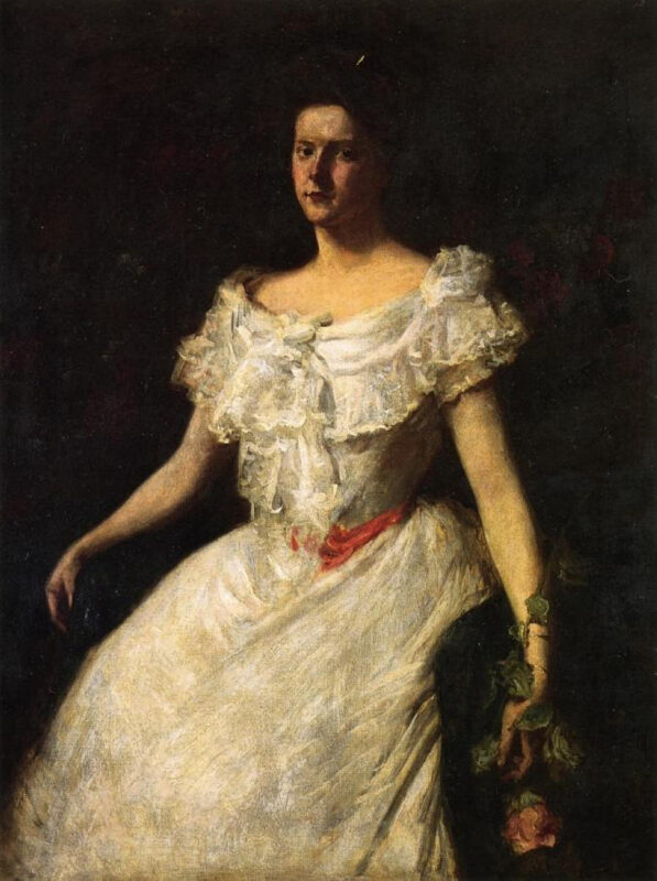 Portrait of a Lady with a Rose (1902) - William Merritt Chase Tablo