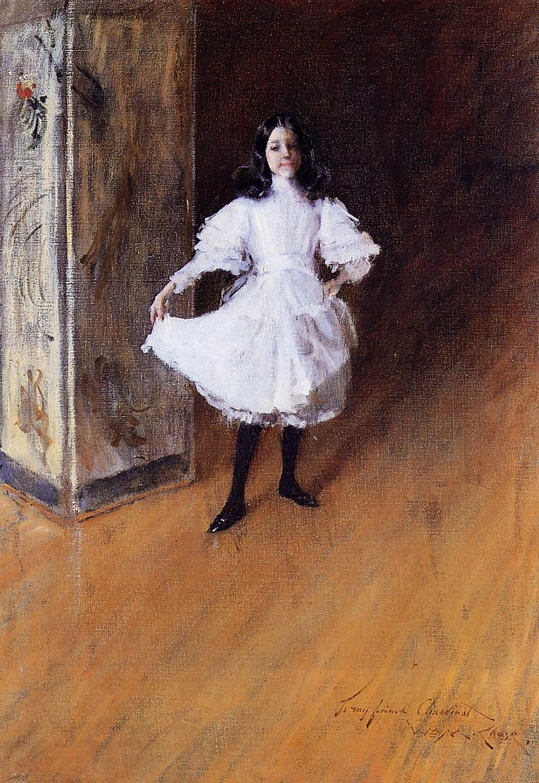 Portrait of the Artist's Daughter (Dorothy) (1879) - William Merritt Chase Tablo