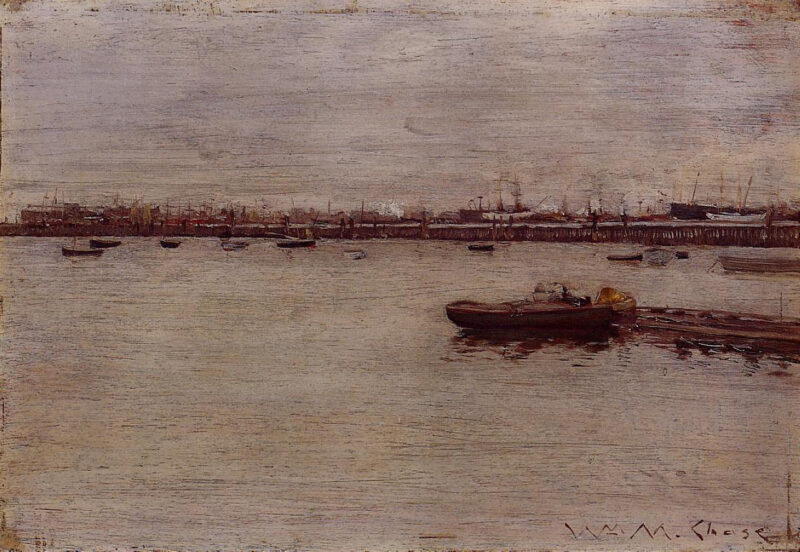 Repair Docks, Gowanus Pier (1888) - William Merritt Chase Tablo