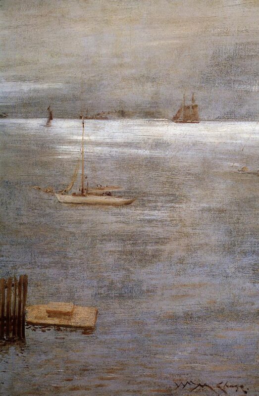 Sailboat at Anchor (1881) – William Merritt Chase Tablo