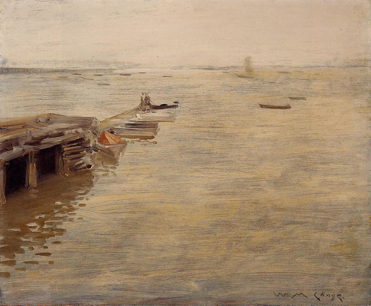 Seashore (aka A Grey Day) (1888) - William Merritt Chase Tablo