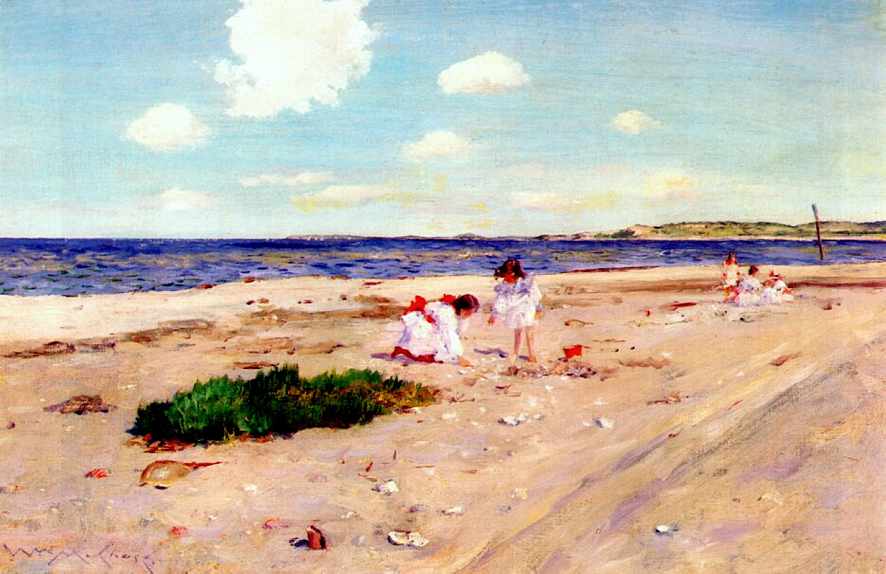 Shell Beach at Shinnecock (1892) - William Merritt Chase Tablo