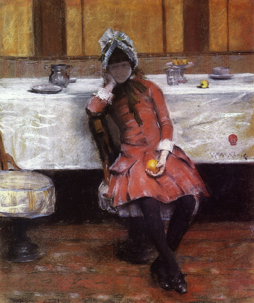 Sketch on a Young Girl on Ocean Steamer (1883) - William Merritt Chase Tablo