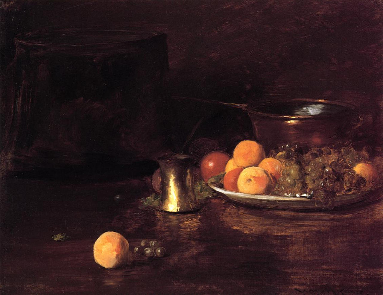 Still Life Fruit - William Merritt Chase Tablo