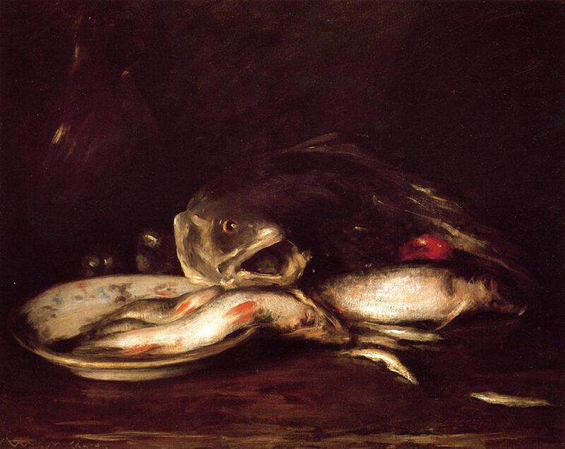 Still Life with Fish (1905) - William Merritt Chase Tablo