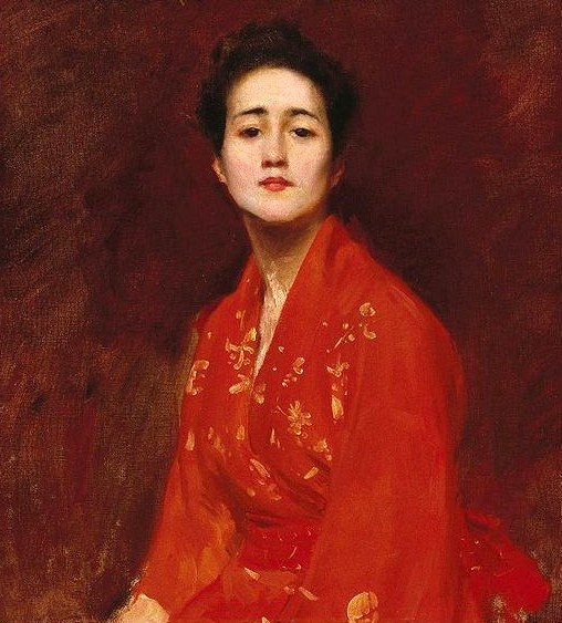 Study of a Girl in a Japanese Dress (1895) - William Merritt Chase Tablo