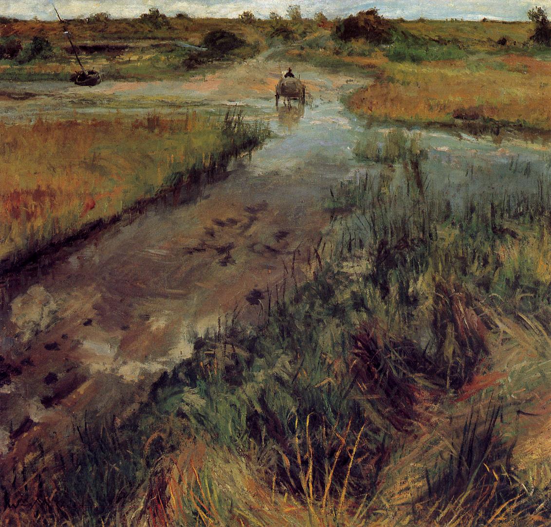 Swollen Stream at Shinnecock (1895) - William Merritt Chase Tablo