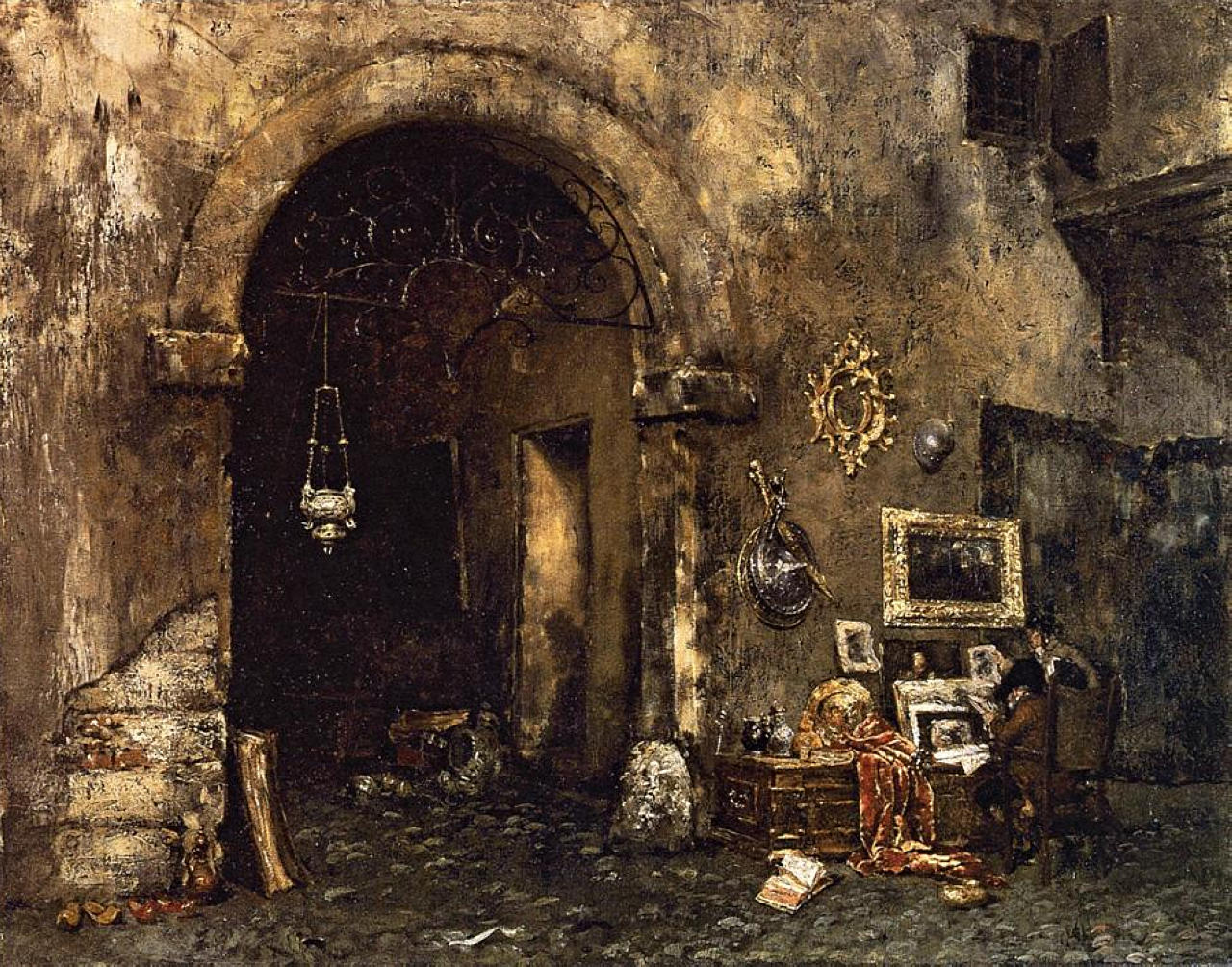 The Antiquary Shop (1879) - William Merritt Chase Tablo