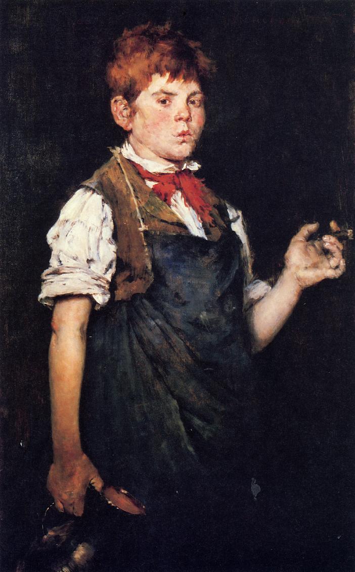 The Apprentice (Boy Smoking) (1875) - William Merritt Chase Tablo