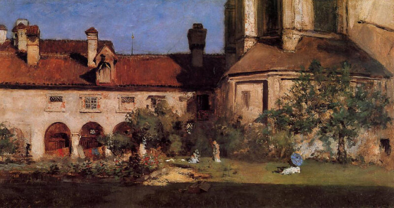 The Cloisters (1880) - William Merritt Chase Tablo