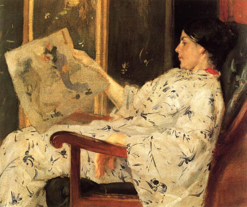 The Japanese Print (1888) – William Merritt Chase Tablo