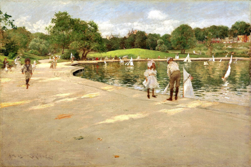 The Lake for Miniature Yachts (1888) – William Merritt Chase Tablo