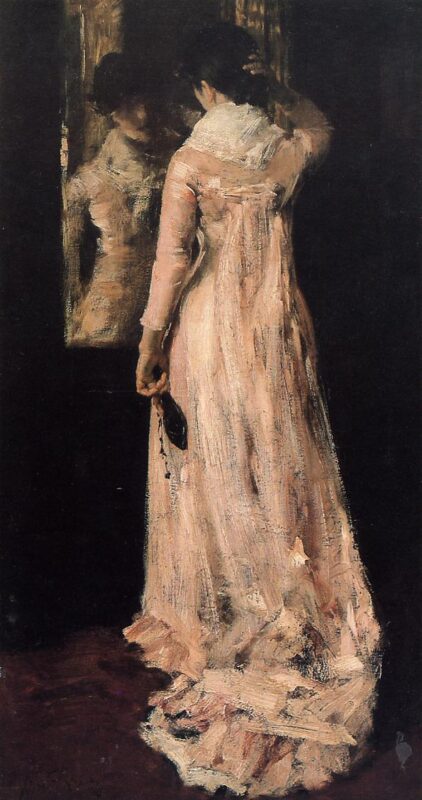 The Mirror (1883) - William Merritt Chase Tablo