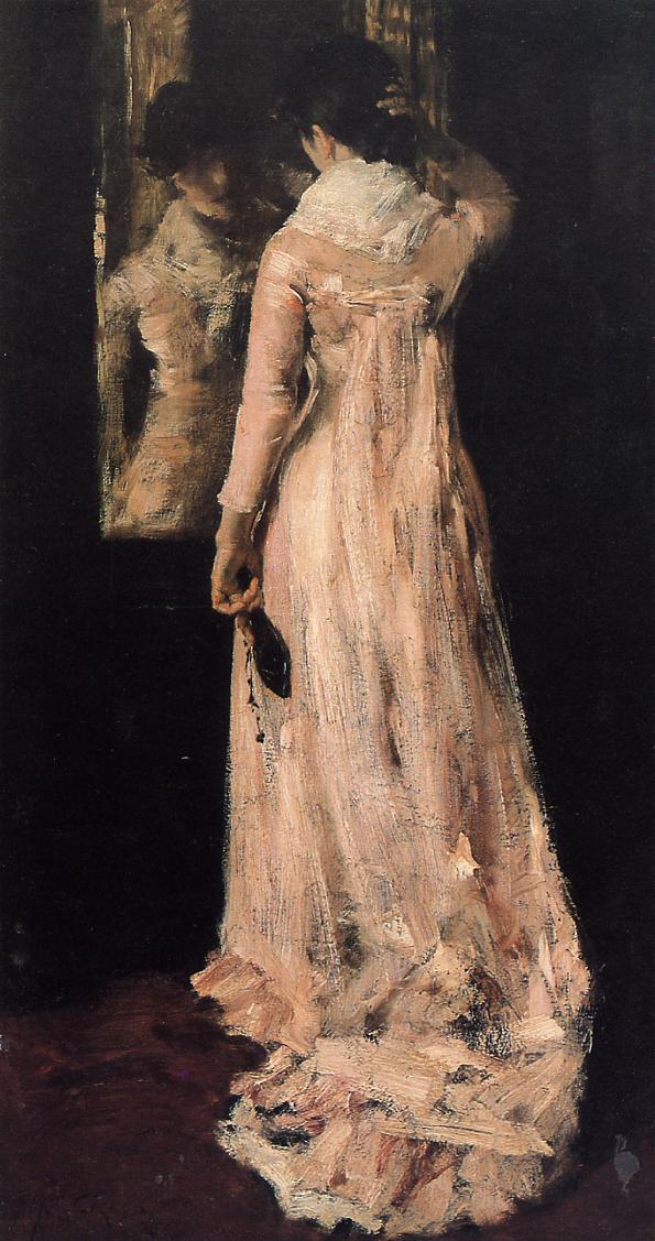 The Mirror (1883) - William Merritt Chase Tablo