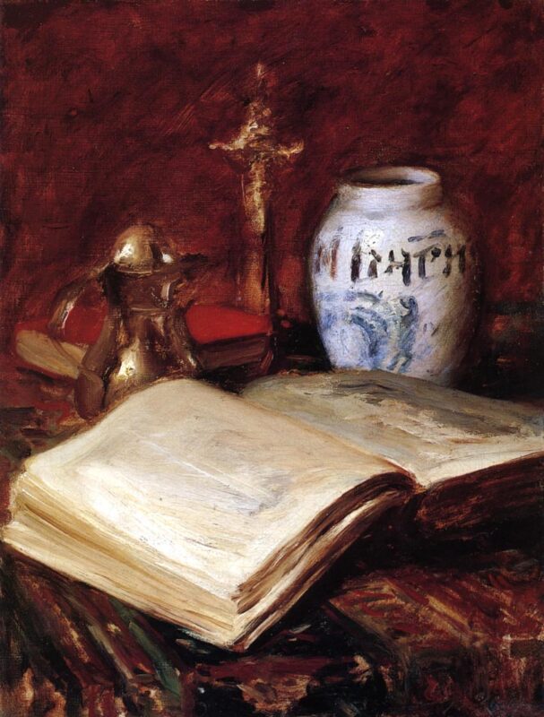 The Old Book (1908) - William Merritt Chase Tablo