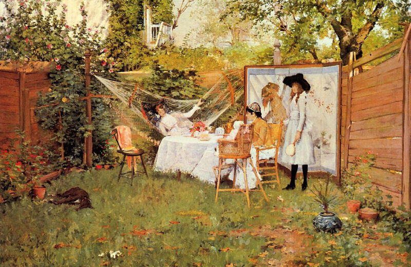 The Open Air Breakfast (1888) – William Merritt Chase Tablo