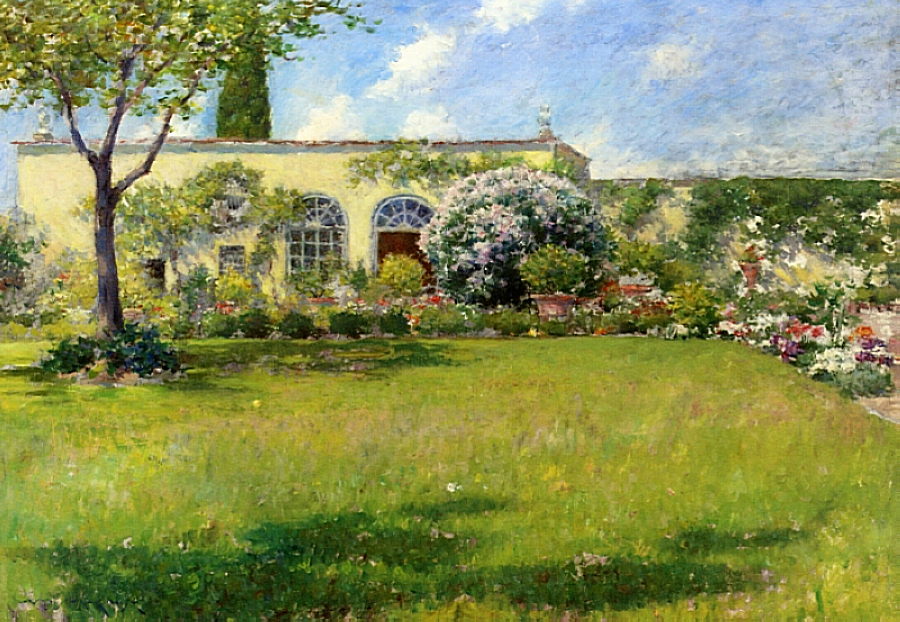 The Orangerie (1909) – William Merritt Chase Tablo