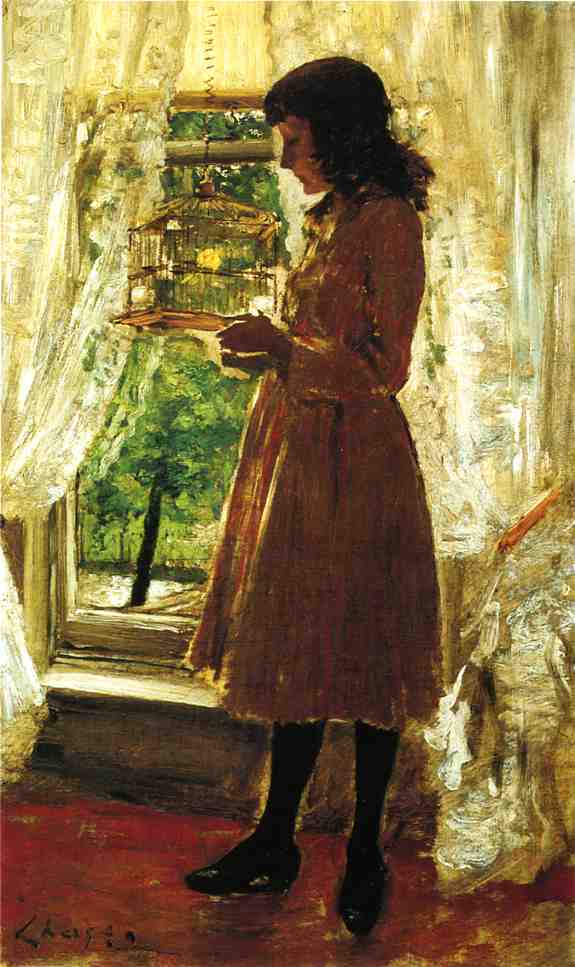 The Pet Canary (1886) - William Merritt Chase Tablo