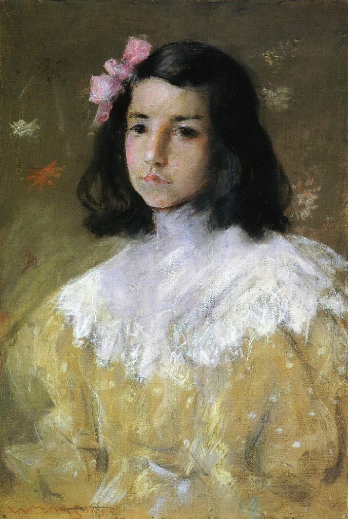 The Pink Bow (1895) - William Merritt Chase Tablo