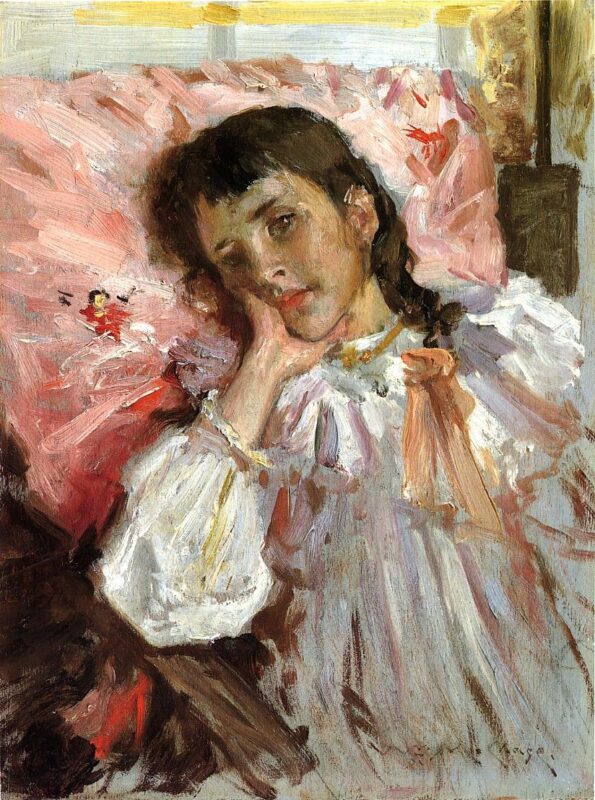 Tired, aka Portrait of the Artist's Daughter (1894) - William Merritt Chase Tablo