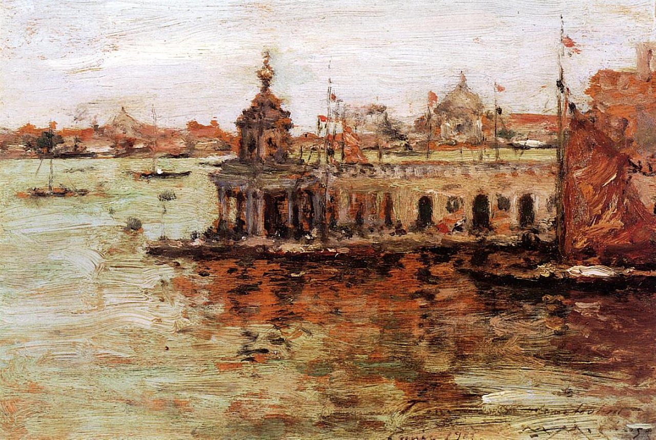Venice View of the Navy Arsenal (1913) - William Merritt Chase Tablo